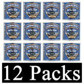 12X Hammerite Smooth Dark Green Paint 250ml Tin Paint